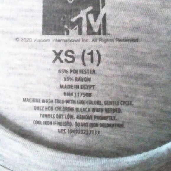 MTV Tee Shirt Retro Vintage Look Animal Print Logo Gray size XS - Picture 7 of 8